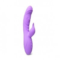 Rabbit Vibrator with Double Tapping Function, 7 Tapping & 7 Vibrating Functions, Silicone, PURPLE